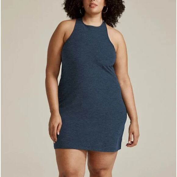 Beyond Yoga Spacedye Under Lock & Key Dress Women's Built in Bra Blue Size 2X - Picture 1 of 7